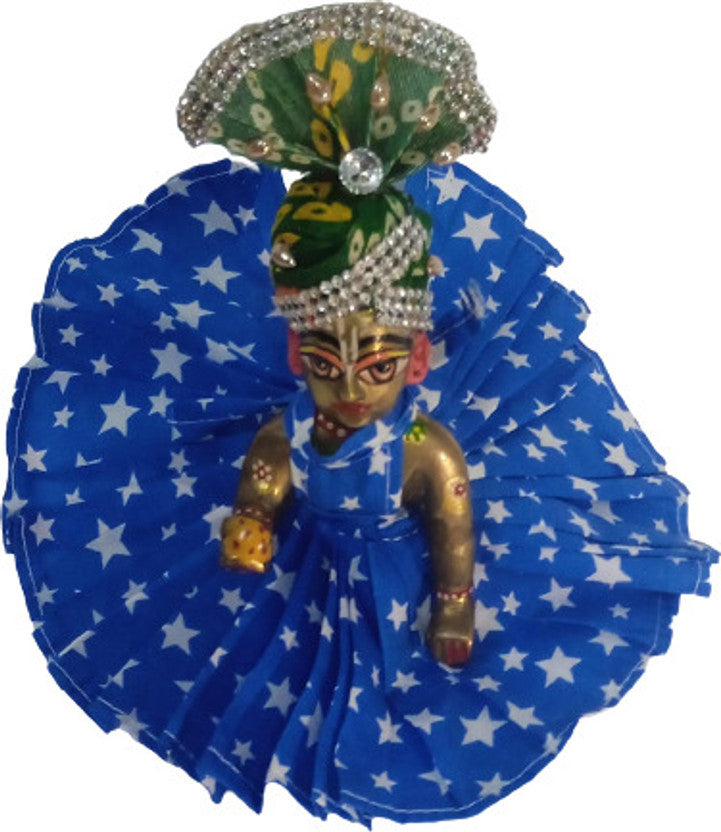 Shyam Diwane Set 2: Laddu Gopal Ji in a random cotton dress and pagdi (size 6).