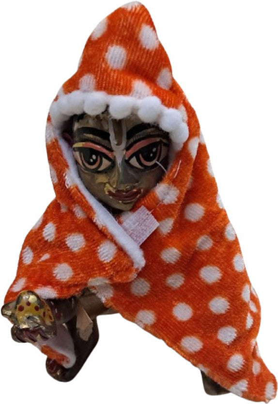Shyam Diwane set of 4 Laddu Gopal Ji winter hoodies in size 0 and 1. The set includes dresses in random colors.
