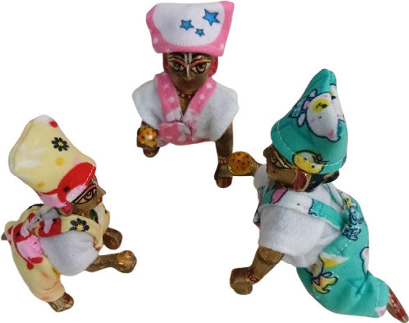 Shyam Diwane Peck 3 Laddu Gopal Ji Winter Bib Sut Size 0-1 in Random Color Dress