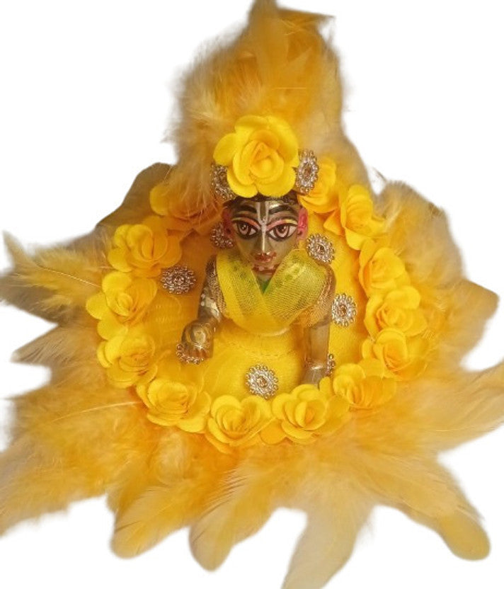 Shyam Diwane Laddu Gopal fancy festival dress choli mukut set size 2 D616.