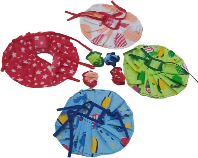 Shyam Diwane Laddu Gopal Combo: Four dresses with complete shringaar set, size 2 (D2150).