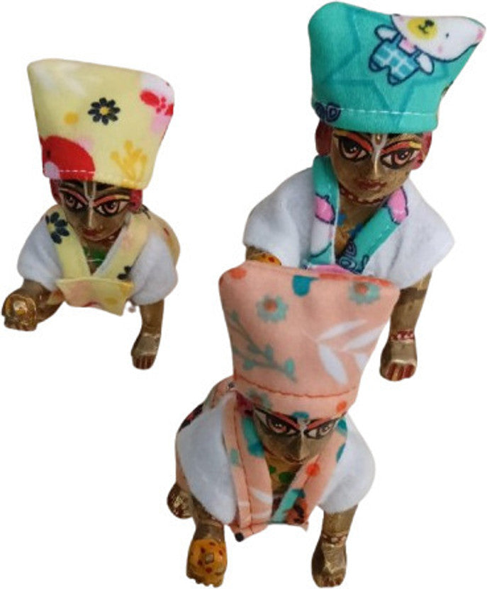 Shyam Diwane Peck 3 Laddu Gopal Ji Winter Bib Suit, Size 0-1, Random Color Dress