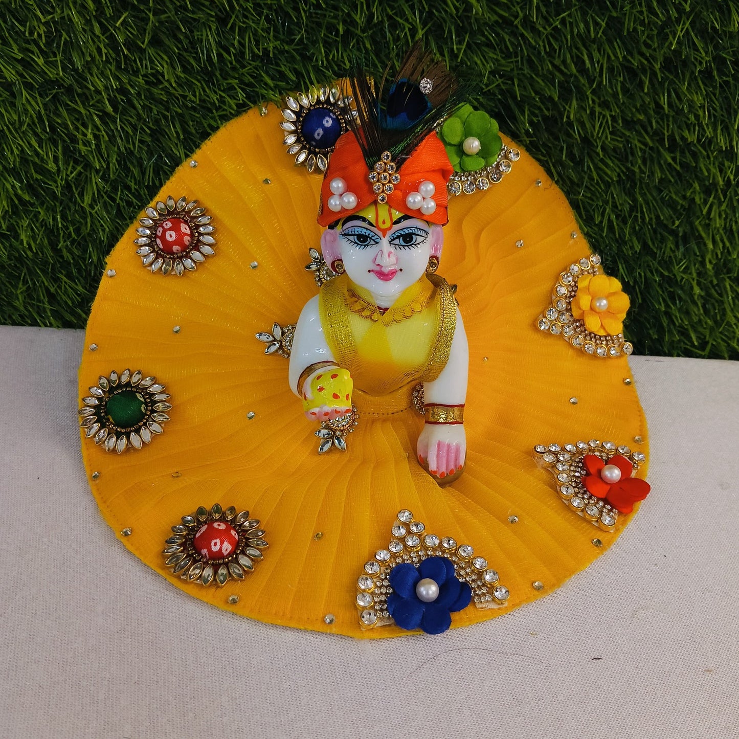Shyam Diwane Laddu Gopal fancy dress with choli mukut