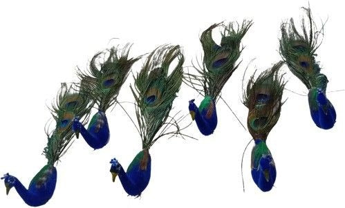 Kanha set of 6 Artificial Mor/Peacock for Gardens/Home décor