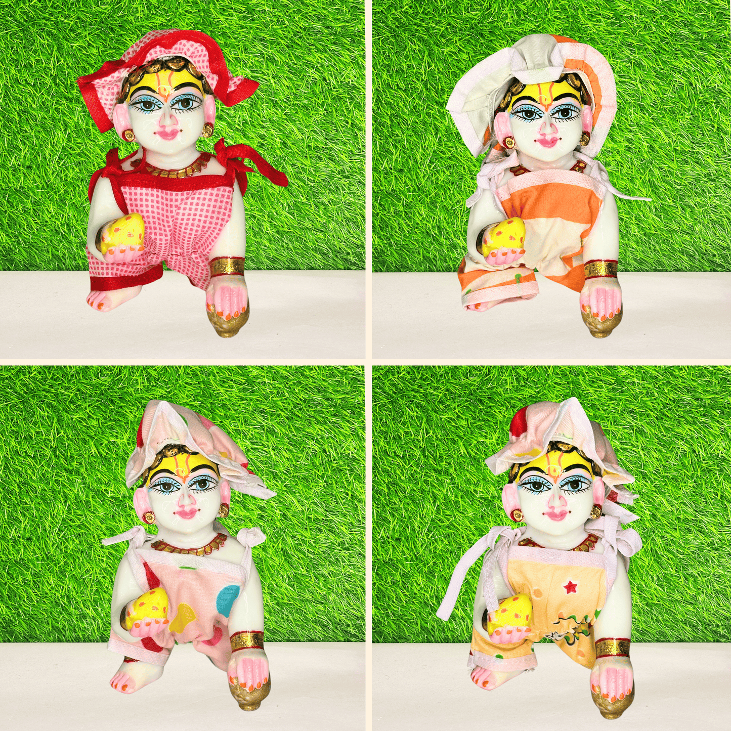 4 pack combo of cotton printed jump suit laddu gopal
