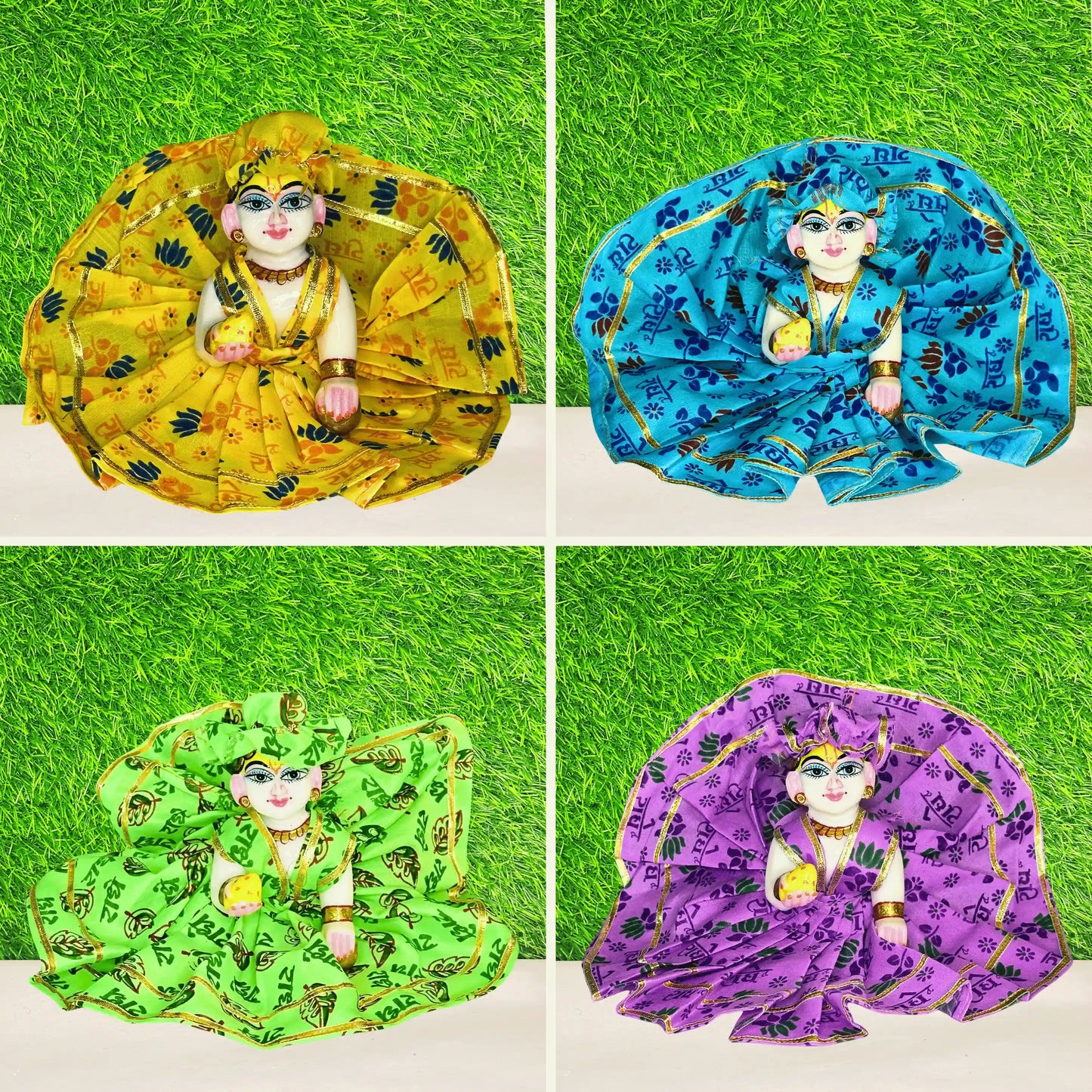 radhey radhey printed combo dress for laddu gopal