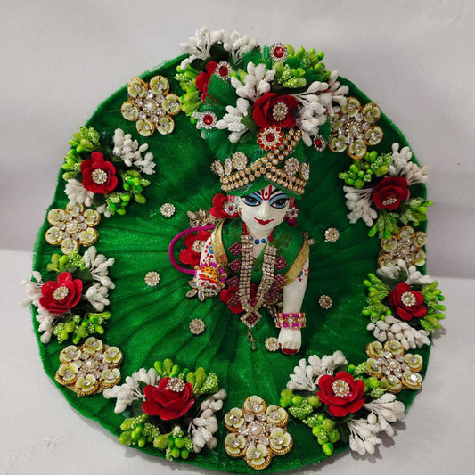 Shyam Diwane Krishna Laddu Gopal Ji fancy dress choli pagadi size 1. This outfit includes a choli (top) and pagadi (headgear) for dressing your Laddu Gopal deity.