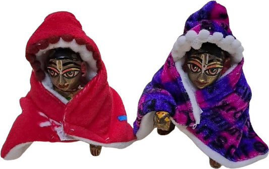 Shyam Diwane Set of 2 Laddu Gopal Ji Winter Velvet Hoddi in random colors, size 2.