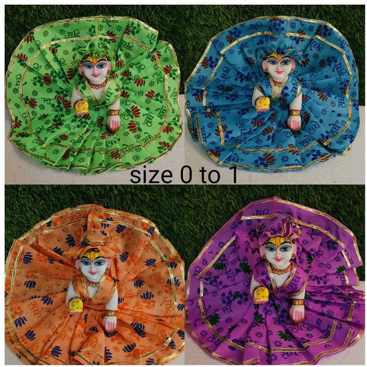 Shyam Diwane Pack of 4 Laddu Gopal cotton dresses with Gota work, size 0/1.