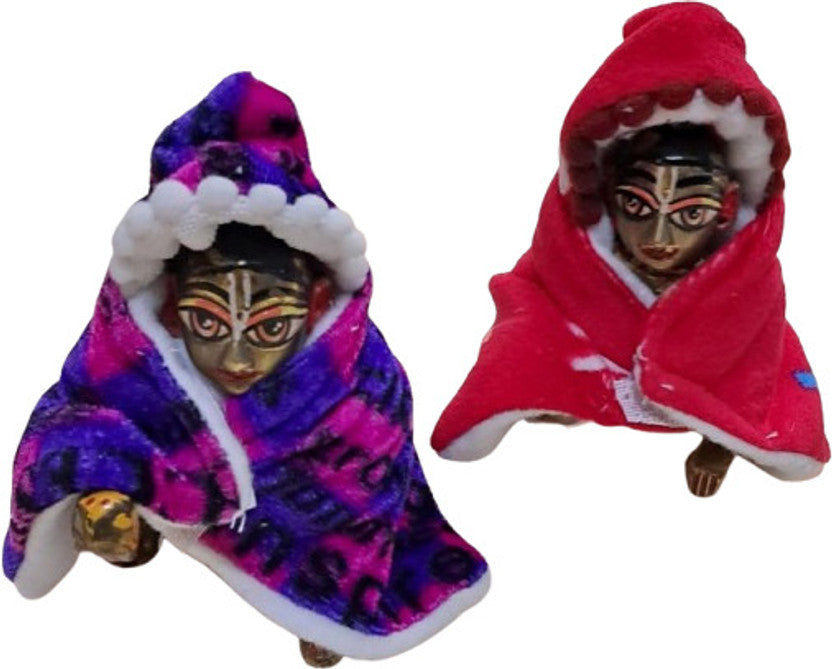 Shyam Diwane Set of 3 Laddu Gopal Ji Winter Hoodies in assorted colors, Size 5.