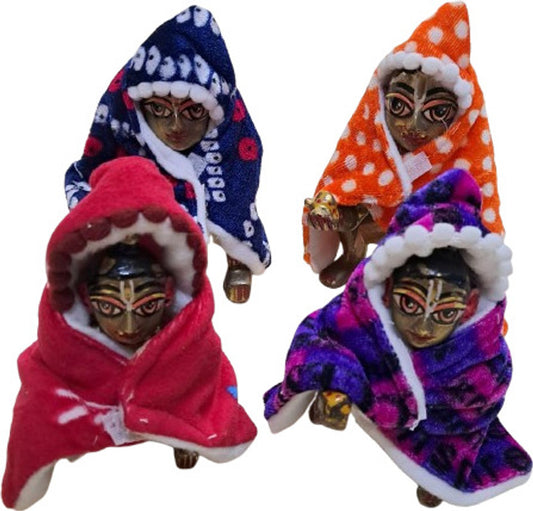 Shyam Diwane Set of 4 Laadu Gopal Ji Winter Hoodies, Size 2, Random Colors