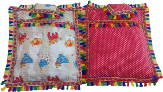 Shyam Diwane Set 2 Laddu Gopal Ji cotton pocket bister size 0-2 with a random dress.