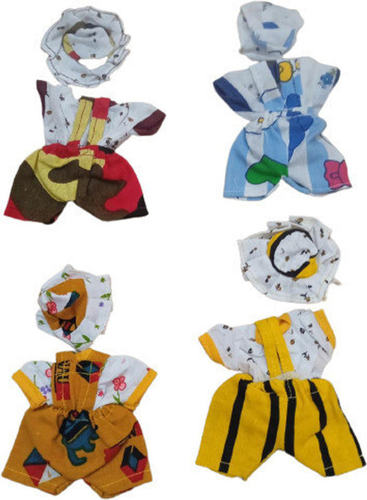 Shyam Diwane Set of 4 Laddu Gopal Ji Cotton Bib Suit Size 5 D2082 Dress