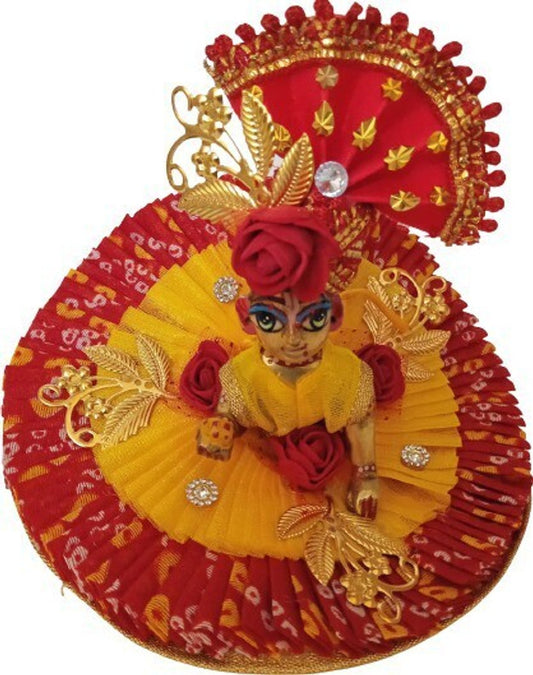Shyam Diwane Laddu Gopal festival special heavy dress with matching mukut, size 0/1.