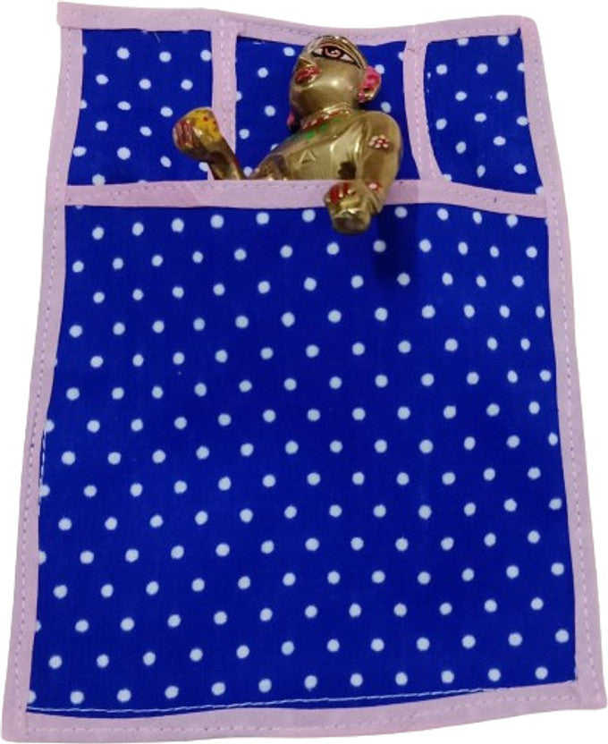 Shyam Diwane Laddu Gopal cotton pocket bistar set size 3 or 4 with a randomly colored dress.