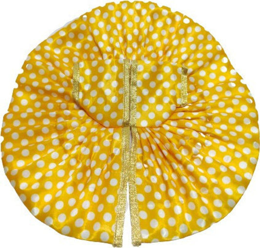 Shyam Diwane Laddu Gopal polka dot dress, size 4, premium quality. A colorful dress for Laddu Gopal featuring a polka dot pattern.