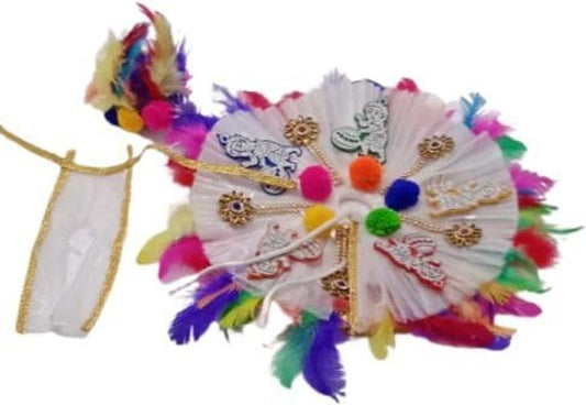 Shyam Diwane Laddu Gopal festival special colorful Holi patch Mukut size 2 dress