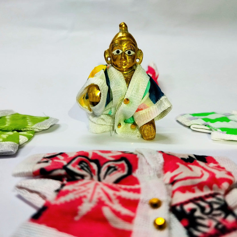 Shyam Diwane soft cotton night suit for Laddu Gopal, Kanha Ji, Bal Gopal, size 3, dress d3160.