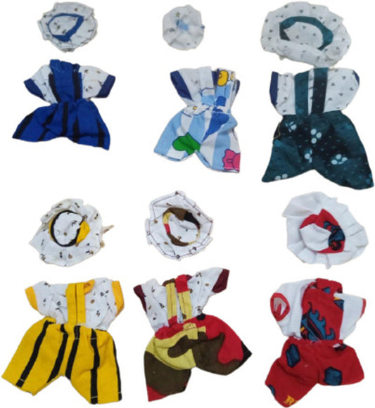 Shyam Diwane Set of 6 Laddu Gopal Ji Cotton Bib Suit Size 2 Dresses