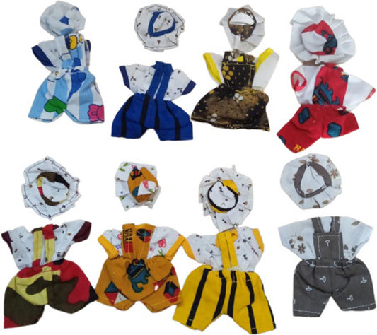 Shyam Diwane Set of 8 Laddu Gopal Ji Cotton Bib Suit Size 0-1 Dress