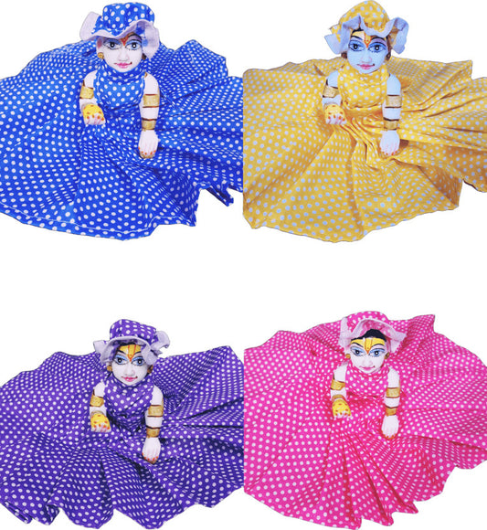 Shyam Diwane Laddu Gopal Ji Frock Suit, size number 5, a set of 4 pieces (dress D1532).