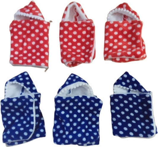 Shyam Diwane Set of 6 Laddu Gopal Ji velvet hoodies, size S, D3801 dress.