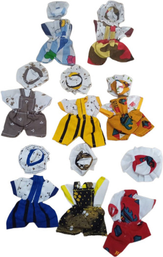 Shyam Diwane Set of 8 Laddu Gopal Ji Cotton Bib Suit Size 6 Dresses