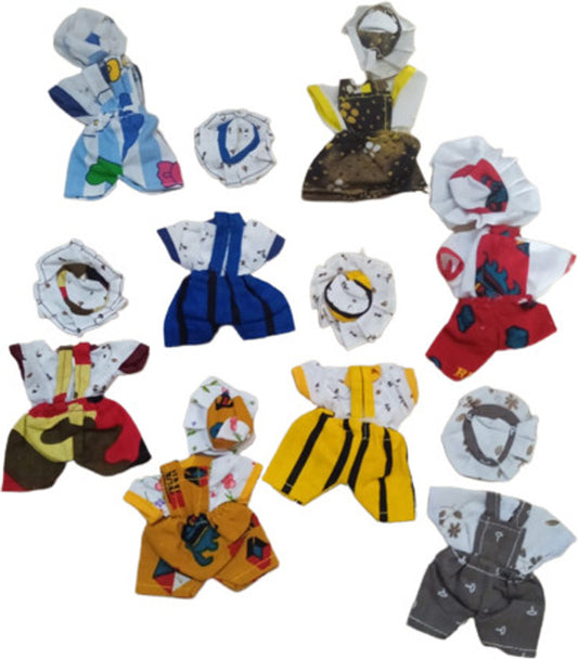 Shyam Diwane Set of 8 Laddu Gopal Ji Cotton Bib Suit Size 3 Dress