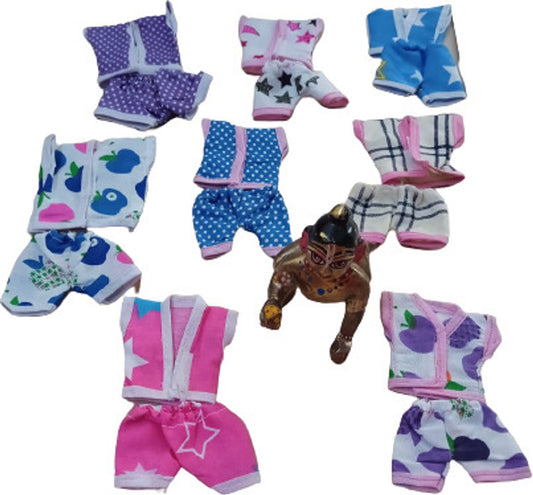 Shyam Diwane Set of 8 Laddu Gopal Ji cotton night suits and cotton nikker suits in size 6.