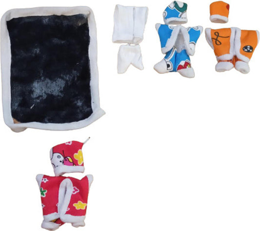 Shyam Diwane Size 2 Combo: Includes 5 Laddu Gopal Ji velvet suits, 1 body warmer, and 1 blanket dress.