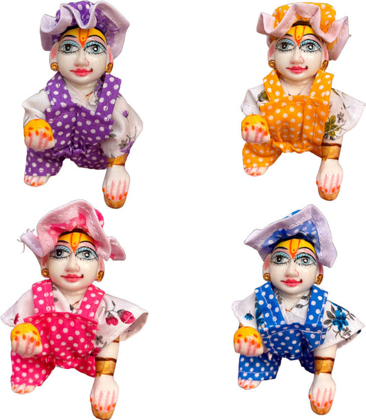 Shyam Diwane Laddu Gopal fancy summer bib suit night dress size 5. The set includes one bib and suit.