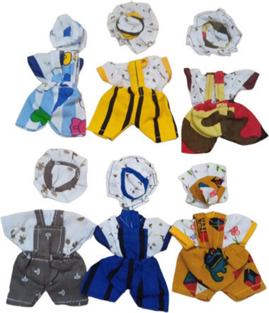 Shyam Diwane Set of 6 Laddu Gopal Ji Cotton Bib Suit Size 3 D732 Dress
