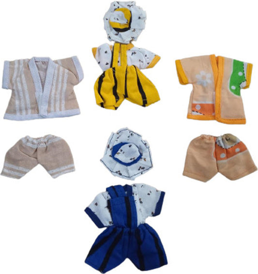 Shyam Diwane Combo 4: A set of two cotton night suits, one jumpi, and one bib-size 3 dress for Laddu Gopal Ji.