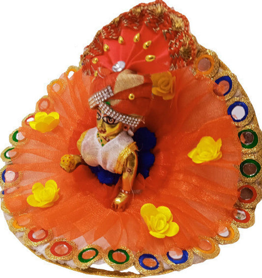 Shyam Diwane Laddu Gopal heavy dress in size 2, featuring a choli and mukut (crown).