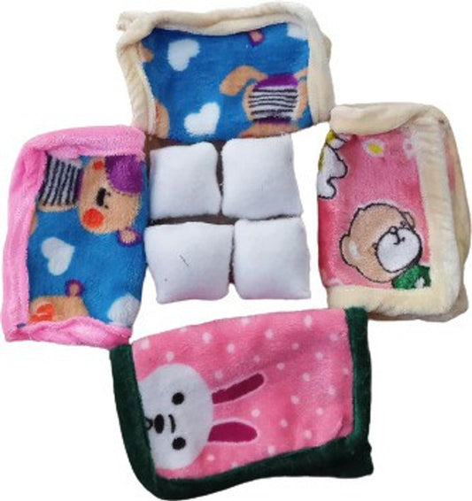 Shyam Diwane Combo 4: A set including a Laddu Gopal Ji blanket, cushion (size S), and dress.