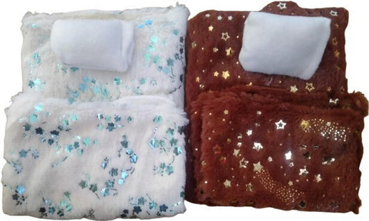 Shyam Diwane winter special woollen blanket, size L, featuring two Laddu Gopal deities. Design D1709 with a random dress.