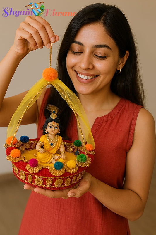 Shyam Diwane Laddu Gopal fancy carry basket