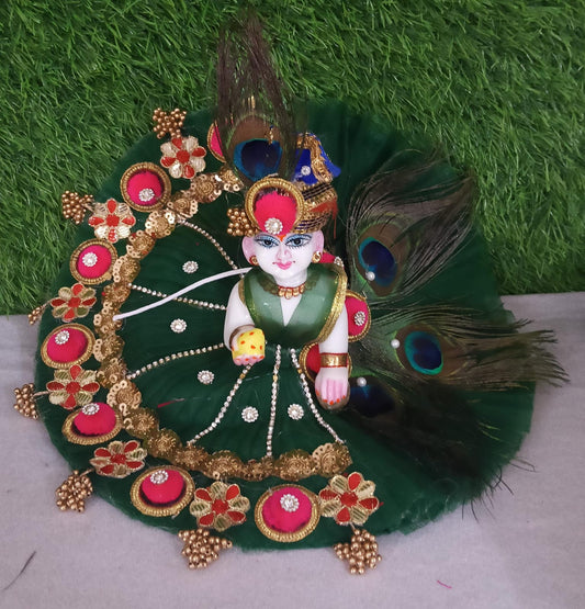 Shyam Diwane Laddu Gopal fancy purple Dress with choli(Cotton)