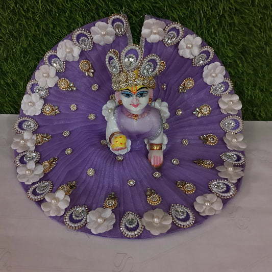 Shyam Diwane Laddu Gopal fancy purple Dress with choli(Cotton)