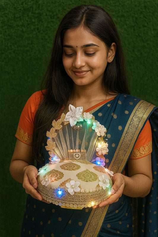 Shyam Diwane Laddu Gopal fancy wooden LED chowki