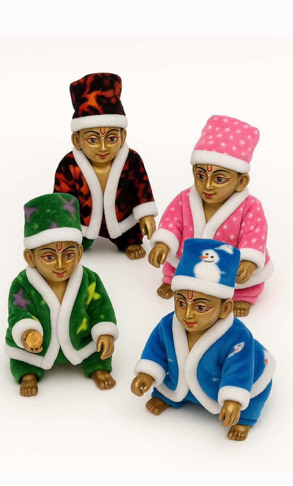Shyam Diwane Laddu Gopal winter suit pack of 4