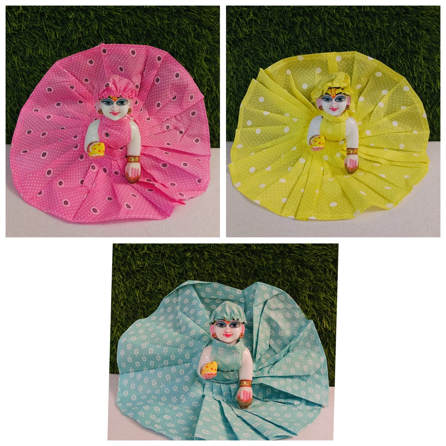 Shyam Diwane Laddu Gopal fancy cotton dress [pack of 3]