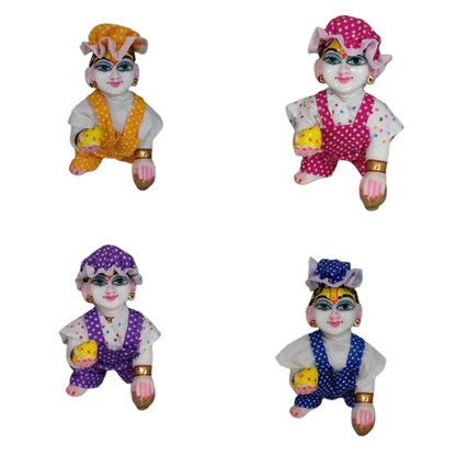 pack of 8 Shyam Diwane Laddu Gopal summer cotton bib suit (Copy)